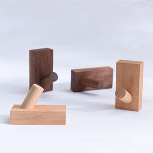 Moderne Stijl Doek Opknoping Livroom Kapstok Natuurlijke Effen Walnoot Beuken Houten Muur Haken - Product Image 6