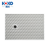 HOKO Bac de douche rectangulaire blanc en BMC antidérapant avec texture pierre et drain en acier inoxydable pour la vente en gros