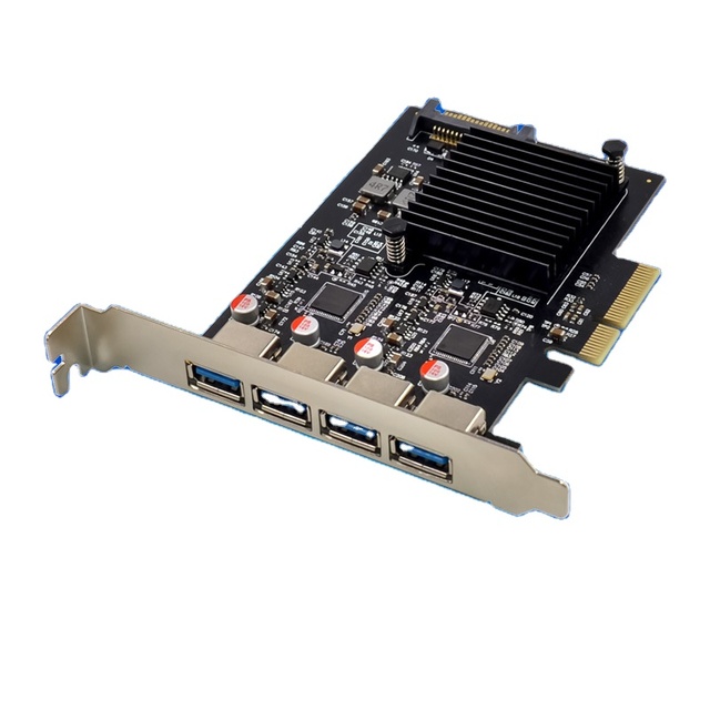 PCI Express X4 ASM3142 Four-Port USB 3.1-A 10Gbps Internal Industrial Control Acquisition Card in Stock