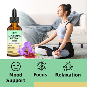 ยาหยอดของเหลว liposomal Saffron ที่มีสารสกัดจากหญ้าฝรั่นการเผาผลาญการมองเห็นอารมณ์ปรับปรุงคุณภาพการนอนหลับ - Product Image 4