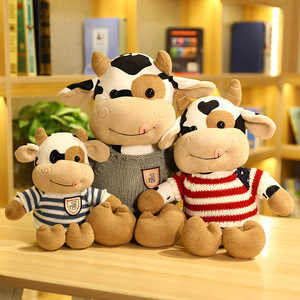 Adorable Peluche de Vaca Blanca y Negra Habie con Suéter Rojo y Blanco, Juguete para Niños, Almohada Suave, Decoración, Regalos - Product Image 2
