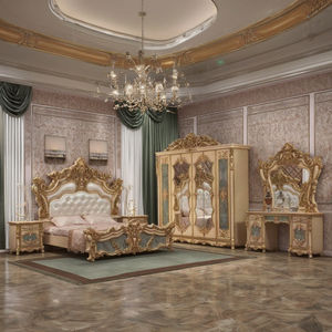 Luxuriöses Handgefertigtes Himmelbett King Size Königlich Blattgold Verziert Luxusbetten Premium Hersteller Lieferant Holzmöbel für Zuhause - Product Image 5