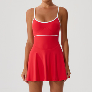 Couleur bloquant une pièce robe de Tennis sangle réglable robe de Tennis à l'épreuve des squats robe de Tennis contrôle du ventre pour les femmes - Product Image 2