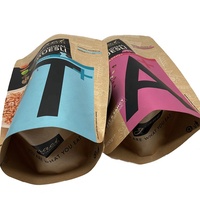 Emballage personnalisé pour flocons d'avoine, sachet écologique à fond plat, sac en papier kraft recyclable, sachets et rouleaux de film de qualité supérieure, film aluminium à l'intérieur du sachet