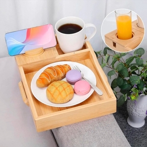 Nhà Máy Trực Tiếp Có Thể Gập Lại Tre Ghế Sofa Tay vịn Khay Cho Đồ Uống Và Đồ Trang Sức Cho Bàn Sử Dụng - Product Image 4