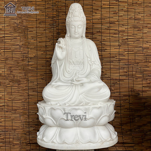 Sculpture de <span class=keywords><strong>Bouddha</strong></span> en marbre sculpté à la main TREVI, statue de Kwan Yin en pierre blanche <span class=keywords><strong>pour</strong></span> la décoration extérieure/de temple - Product Image 2