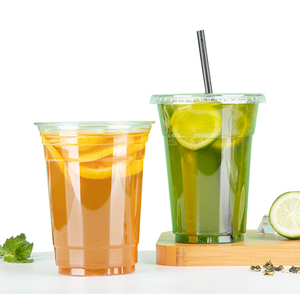 12, 16, 20, 24oz bubble tea cups PP PET vasos plastico coffee mugs travel clear disposable plastic cup