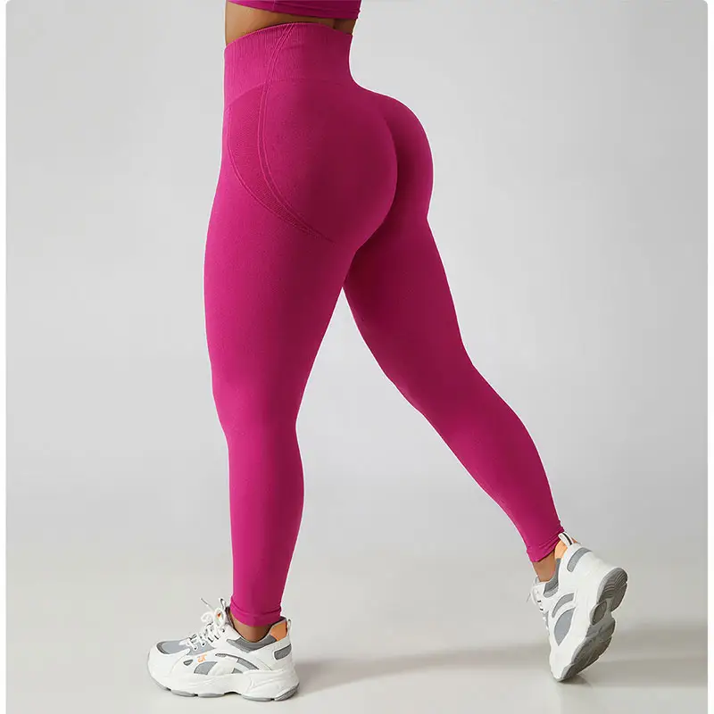 B & M Slim Fit חלק חדר כושר ספורט ללבוש מכנסיים הרם באט Scrunch ריצה לדחוף למעלה גבוהה מותן אימון יוגה כושר חותלות לנשים