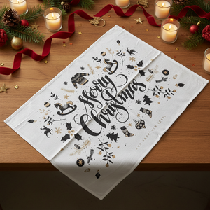 Essuie-tout <span class=keywords><strong>de</strong></span> cuisine 100 % coton personnalisé, séchage rapide et durable, cadeau <span class=keywords><strong>de</strong></span> festival avec impression <span class=keywords><strong>de</strong></span> Noël personnalisée - Product Image 1