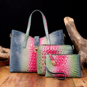 Bolso Bandolera Retro Europeo Americano, Bolso Brahman con Estampado de Cocodrilo Colorido de Tienda Independiente para Mamá - Product Image 3