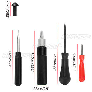 Kit de Herramientas Universal para Reparación de Neumáticos de Coche y Motocicleta: Herramienta de Inserción de Tapones Tipo Hongo, Sonda, Destornillador, Herramientas de Extracción e Instalación - Product Image 2