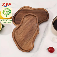 Acacia houten creatieve pinda-vormige dienblad & theekoponderzetter modern minimalistisch design voor koffie, cake, snacks, gedroogd fruit