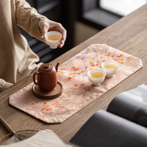 Alfombrilla de té Zen china, resistente al calor, impermeable, de doble cara, de tela de hilo perfumado, para la ceremonia del té Kung Fu - Product Image 3