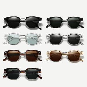 Lunettes de soleil polarisées demi-cerclées carrées UV400 en TR90, style rétro et tendance 2025, avec logo personnalisé, pour hommes et femmes - Product Image 3