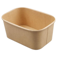 Bonne vente de boîte à lunch en papier kraft recyclable avec couvercle en PET pour une utilisation facile