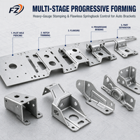 Matrice de poinçonnage progressive sur mesure pour pièces structurelles automobiles, formage de supports en tôle épaisse, outillage de poinçonnage de précision