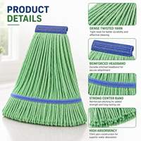 Tête de balai serpillère en coton à boucles robuste pour usage commercial et industriel, pour nettoyage des sols de hall, avec logo personnalisé
