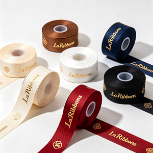 Factory Wholesale Custom Logo Gold Stamp Mini Emblem Grosgrain <b>Ribbon</b> Multi Solid Color Gift Packaging <b>Ribbon</b> for Gift Suppliers - Product Image 6