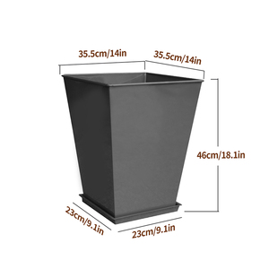 Maceta de Metal <span class=keywords><strong>Beige</strong></span> con envoltura de alambre galvanizado fuerte y duradera para jardín de casa al aire libre o maceta de uso en el suelo del centro comercial - Product Image 2