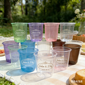 Gobelets en plastique transparents personnalisables avec logo promotionnel, incassables, en PET, pour mariages et fêtes, gobelets de stade givrés, 8oz, 10oz, 16oz, 20oz, 24oz, 32oz - Product Image 1