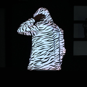 New Streetwear nottilucente giacche abbigliamento uomo giacca a vento riflettente giacca Hip Hop impermeabile <span class=keywords><strong>cappotto</strong></span> con cappuccio Zebra Printed - Product Image 2