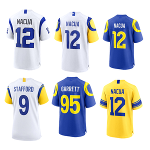 Los Ángeles # 9 Stafford # 12 Nacua # 17 Adams # 23 Williams # 95 Garrett # Camiseta Bordada Donald 2026 de Manga Corta - Product Image 1