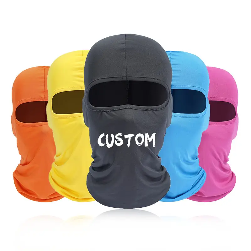 Hoge Qualtity Groothandel Custom Logo Gezicht Masker Full Face Cover Ski Masker 1 Gat Bivakmuts