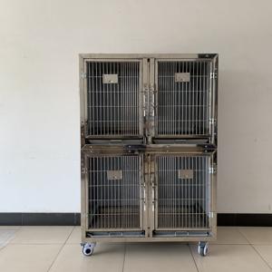 EUR <span class=keywords><strong>Cage</strong></span> vétérinaire PET Hc-2 à 4 portes en acier inoxydable pour animaux de compagnie, parfaite pour l'entraînement, le transport ou la maison - Product Image 3