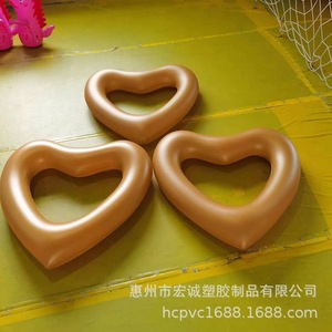 Anillo de natación inflable en forma de corazón de 85 cm, color dorado engrosado, para deportes acuáticos infantiles - Product Image 4