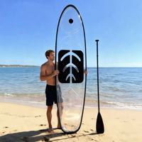 Nouvelle planche de paddle transparente en polycarbonate (SUP) pour le surf, le paddle et la dérive