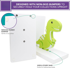 Sujetalibros Decorativos de Dinosaurios <span class=keywords><strong>Stego</strong></span> y Trex para Libros Infantiles, Juego de Madera Decorativa para Habitación de Niños, Cuarto de Bebé, Decoración de Aula - Product Image 4