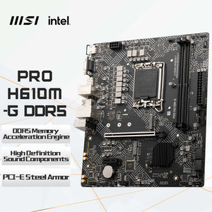 Carte mère d'ordinateur MSI PRO <span class=keywords><strong>H610M</strong></span>-E <span class=keywords><strong>G</strong></span> DDR4 DDR5 prend en charge les processeurs 13400/13400F/13100F (INTEL H610/LGA 1700) - Product Image 6