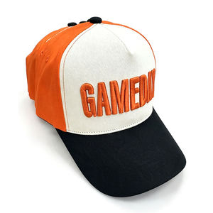 Gorra de Béisbol de Dos Tonos con Bloques de Color, Bordado 3D Personalizado con la Letra GAMEDAY, Perfil Alto, Ajustable, Estilo Dad Hat para el Día del Partido - Product Image 3