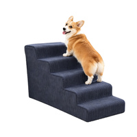 Rampe pour animaux de compagnie antidérapante à 5 marches pour petits chiens et chats avec housse en tissu amovible pliable, meubles pour la maison OEM