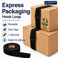 Ruban auto-agrippant pour emballage de colis express, fermeture de boîte réutilisable, expédition e-commerce, 1-25m/rouleau, 10-300mm