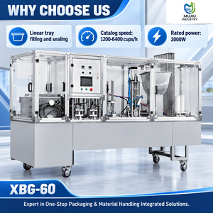 Automatische Lineare Becherfüll- und Versiegelungsmaschine XBG-60 für Becher und Essensschalen mit Linearer Befüllung und Folienversiegelung - Product Image 4