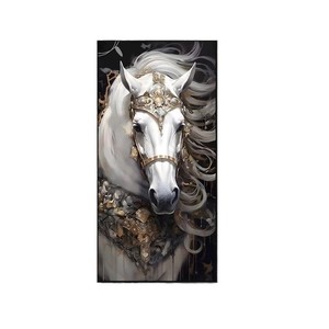 Moderne Simple <span class=keywords><strong>Cheval</strong></span> <span class=keywords><strong>Dessin</strong></span> Mural pour Salon Couloir Cristal Porcelaine Peinture Décorative Suspendue Peinture Toile Couloir - Product Image 6