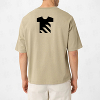 Nueva Llegada: Camiseta Oversize de Algodón 100% con Bordado Plano Personalizado, de Gran Gramaje, para Hombre, Estilo Boxy, Corta, para Correr y Entrenar