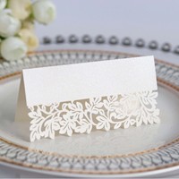 Cartes de table et marque-places de luxe modernes en coton découpé au laser pour événements professionnels 2025 : baby shower, anniversaire, mariage