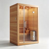 Ruang Sauna Hemlock Pribadi untuk 1 Orang, Mini Sauna Uap Kering Inframerah untuk Spa di Rumah