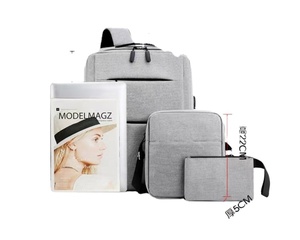 Sac à dos décontracté pour étudiante avec chargement USB, sacoche minimaliste pour ordinateur portable, ensemble de trois pièces en gros - Product Image 6