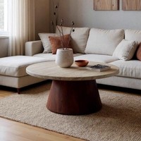Ensemble de tables basses compactes de style Wabi-sabi, modernes et minimalistes, en pierre naturelle, pour petits appartements