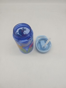 Factory Wholesale 360ML BPA Free Kids Leak Proof Water Bottle with Silicone Straw Spout Dust-Proof Flip <b>Lid</b> - Product Image 5