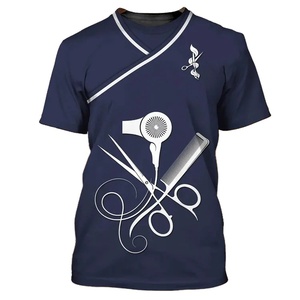 T-shirts d'été à manches courtes pour hommes, motif amusant de barbier, vêtements de coiffure, t-shirts imprimés en 3D - Product Image 1