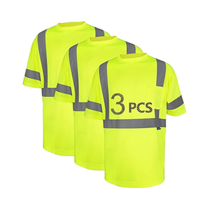 高視認性反射材付き通気性Tシャツ半袖安全作業服倉庫建設用カスタマイズロゴ入りクラス2 - Product Image 1