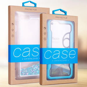 Wholesale Custom Kraft <b>Paper</b> Color‑block Strap Window Hanging Hole Box For Trendy Phone Case Packaging - Product Image 3