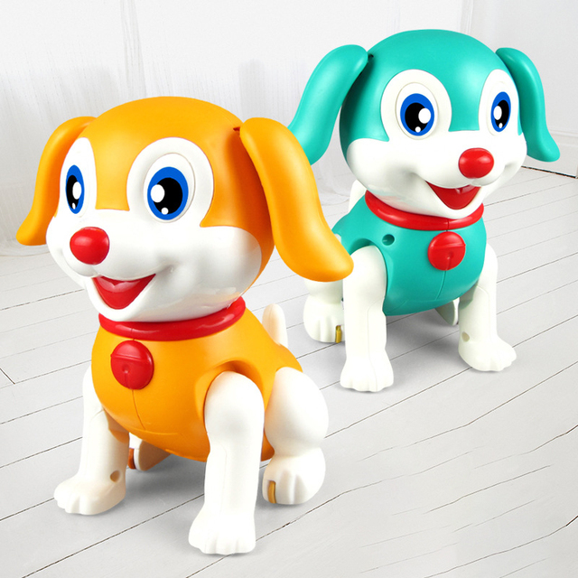 Educational Electric Interaction Dog Pet Robot Toys Simulation Smart Walking Sound Control Robot Puppy Animal Model for Children