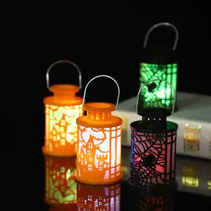Хэллоуин украшение дом с привидениями пластиковый светодиодный мигающий ручной ночник мини фонарик Декор