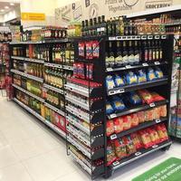 Fabricant d'étagères gondoles, étagères métalliques robustes à un seul côté, étagères pour mini-supermarchés