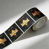 Étiquette de whisky en feuille d'or, estampage à chaud de luxe, papier texturé personnalisé, autocollant pour bouteille d'alcool, marque haut de gamme PT